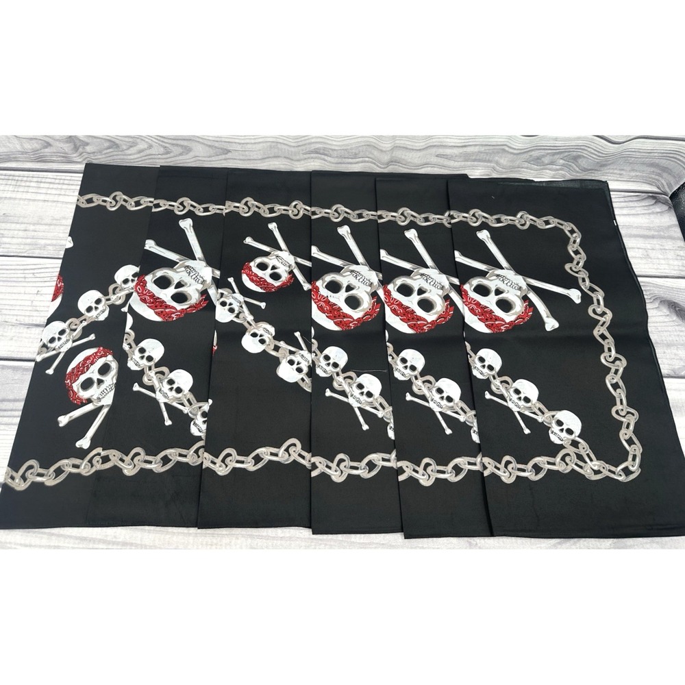 LOT OF 6 VINTAGE 100% COTTON BANDANAS / HANKERCHIEFS-MULTI‎ COLOR-BRAND NEW  *15